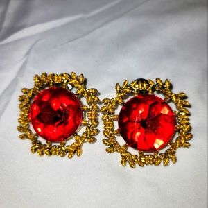 Sassy Jones Red Heirloom stud earrings